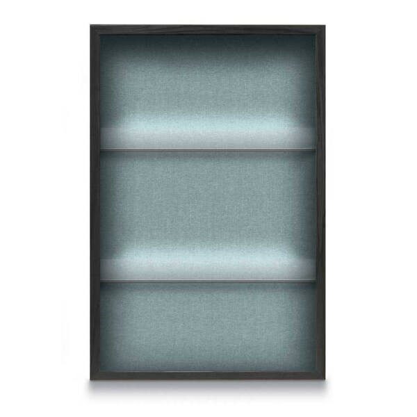 Outdoor Enclosed Combo Board, 48"x36", Satin Frame/Black Porc & Cloud